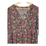 Democracy Floral Print Dress 3/4 Sleeve V Neck Pullover Womens Plus Size 1X Photo 1