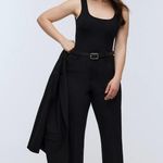 Madewell  Wide Strap Tank Thong Bodysuit Black Stretch Cotton Blend Small NWT Photo 1