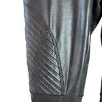 Spanx  Black Faux Leather Moto Leggings Size Large Biker Photo 4