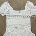 Sim & Sam White Crochet Square Neck Summer Beach Crop Ruffle Shirt Women’s XS Photo 2