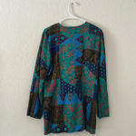 Vintage blazer womens size 10 unique colorful detailed blazer lady carol of ny Blue Photo 3