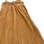 Kirious Copper Pleated Mini Dress Sleeveless Empire Waist Stretch Party Sz Small Gold Photo 4