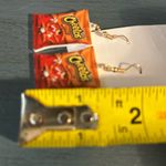 Handmade Cheetos Crunchy Earrings - Fun Red and Orange Jewelry (New) Photo 3