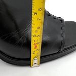 Vintage Parade Platform Mules Black Leather High Heels Square Peep Toe Size 10 Photo 3