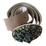 3G Buckles Camel Light Tan Suede Leather Belt 1.5" 28 Photo 2