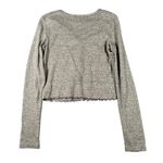 American Eagle XS Soft & Sexy Plus Heather Gray Cropped Long Sleeve Sweater Photo 8