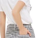 Topshop  Moto Gingham Denim Mini Skirt Size 2 Photo 1