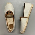Tory Burch Sidney Espadrilles Flat Shoe Logo Slip On Cream Brown Women Size 10 Photo 1