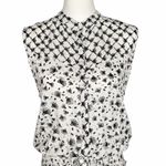 Poupette St. Barth Maxi Dress Size Medium White Print Sleeveless Shirtdress Photo 5