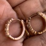 925/ Rose Gold Sterling Silver Hoops Photo 2