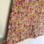Loft Ann Taylor pink yellow knee-length a-line skirt women's size M midi floral Photo 1