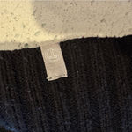 Talbots T by  Black Hooded Sweater XL White Stripe Sleeve Cozy Knit Pullover Photo 8