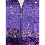 Quacker Factory  Purple Velour Striped Sequin jacket Photo 7