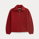 Everlane The Half-Zip Sweater in Luxe Merino in Berry Red, Size X-Small Photo 4