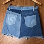Sunset + Spring Womens Blue Patched Destroyed Casual Mini Skirt XS Photo 5