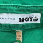 Topshop "Moto" Green Booty Shorts w/ Frayed Hem Photo 3