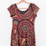 Signature Robbie Bee Women Dress Size 8 Red Brown Asymmetrical Boho Forest Fairy Photo 1