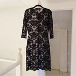 ABS Allen Schwartz Vintage Y2K Sheer Lace Pencil Dress Size P Black Photo 7