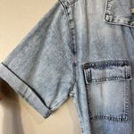 Chelsea and Violet Denim Jumpsuit Romper Shorts L NWT Utility Boho Blue preppy new Photo 3