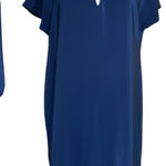 Amanda Uprichard M 100% Liquid Silk Shift Dress Blue Career Office Made In USA Photo 0