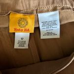 Ruby Rd. Tan Khaki Brown Flat Front Wide Waist Pull‎ On Pants Women Size 12 Photo 2