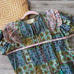 Carolina K bella ruffled blouse hemp cotton blend women’s size XS‎ Green Photo 6