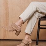 Dolce Vita Serla Leather Truffle Suede Stacked Heel Mule Shoe 10 Photo 1