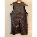 ZARA  Chocolate Brown Black Sequin Sparkle Velvet Trim Holiday Party Dress Mini L Photo 4