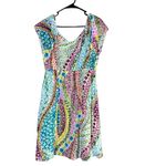 Jams World Vintage Womens M Short Sleeve V-Neck Dress Floral Bohemian Photo 5