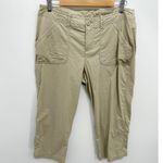 Columbia PFG Capri Pants Women 10 Khaki Tan Nylon Cropped Outdoor Hiking Nature Photo 0