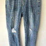 Cowgirl Tuff Jeans Cowboy Friend Medium Wash High Waist Distressed Straight Leg Blue Size 35 Photo 0