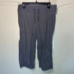 Lululemon ‎ Studio Crop Gray Striped Drawstring Yoga Athleisure Pants Womens 10 Photo 1