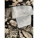  Double Espresso Python-Print Tie Neck Sweater Size XL Chico's 3 Snake Photo 3