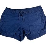 Gap Women's Navy Blue Linen Blend Tie Waist Casual Shorts Size 6 Summer Mid Risek Photo 0