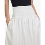 Madewell Smocked Waist Poplin Midi Skirt White A Line Cotton Pockets Large NWT Photo 5