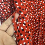 ZARA  Floral Tiered Midi Maxi Dress Size M Red Long Sleeve Cottage Peasant Boho Photo 7