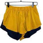 Free People Movement Women’s Hardio Cardio Running Shorts Blue/Yellow Size M Yellow Size M Photo 0