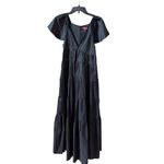 STAUD Corsica Plunging Tiered Maxi Dress Black Photo 2