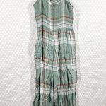 American Eagle  Green White Plaid Smocked Wide Leg Jumpsuit Photo 1