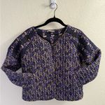 Ulla Johnson  Womens 4 Black & Purple Floral Quilted Jacket Designer Photo 1