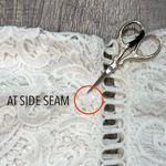 Main Strip White Crochet Lace Overlay Midi Dress M Sleeveless High Neck Bridal Photo 7