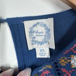 Blue Rain  Dress Women Size XS NWT Blue Floral Embroidery Boho Spring Western Photo 8