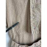 Moon River  Cutout Cotton & Linen Mini Shirt Dress Mocha Tan XS Photo 8
