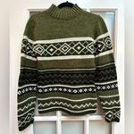 Kathy Ireland Vintage Hunter Green Cream Wool Blend Sweater Size S Small Photo 7