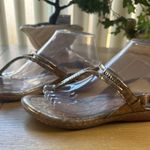 B.O.C Size 6.5 Metallic Gold Thong Casual Sandals With Buckle Closure Photo 3