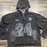 Aelfric Eden  FRINGE WASHED HALF ZIP HOODIE Photo 1