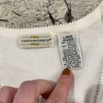 Yarnworks Vintage Floral and White Short Sleeve Button up‎ Top- Size Large Photo 1