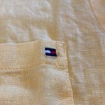 Tommy Hilfiger  Linen Roll Sleeve Fitted Button Down Shirt Butter Yellow Sz SP Photo 1