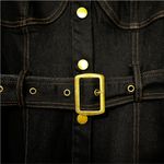 Petal and Pup  MATEO LONG SLEEVE DENIM DRESS - BLACK size m Photo 2