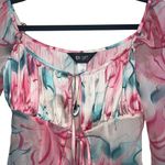 Kim Shui NWT Pink Silky Floral Cutout Bustier Top & Pink Silky Floral Midi Skirt Photo 5